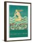 Art Deco Mermaid, Rockaway Beach, Oregon-null-Framed Art Print