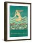 Art Deco Mermaid, Rockaway Beach, Oregon-null-Framed Art Print