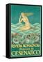 Art Deco Mermaid-null-Framed Stretched Canvas