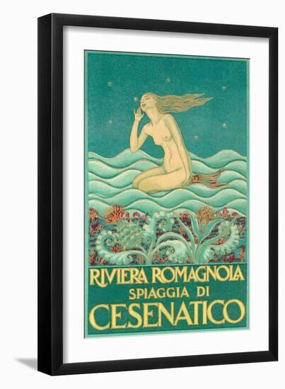 Art Deco Mermaid-null-Framed Art Print