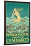 Art Deco Mermaid-null-Framed Art Print