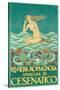 Art Deco Mermaid-null-Stretched Canvas