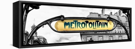 Art Deco Metropolitain Sign, Metro, Subway, the Louvre Station, Paris, France, Europe-Philippe Hugonnard-Framed Stretched Canvas