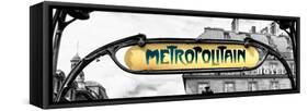 Art Deco Metropolitain Sign, Metro, Subway, the Louvre Station, Paris, France, Europe-Philippe Hugonnard-Framed Stretched Canvas