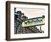 Art Deco Metropolitain Sign, Metro, Subway, the Louvre Station, Paris, France, Europe-Philippe Hugonnard-Framed Photographic Print