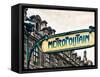 Art Deco Metropolitain Sign, Metro, Subway, the Louvre Station, Paris, France, Europe-Philippe Hugonnard-Framed Stretched Canvas