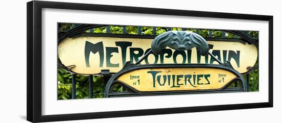 Art Deco Metropolitain Sign, Metro, Subway, the Tuileries Station, Paris, France-Philippe Hugonnard-Framed Photographic Print