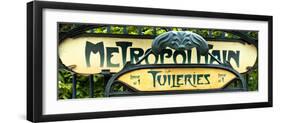 Art Deco Metropolitain Sign, Metro, Subway, the Tuileries Station, Paris, France-Philippe Hugonnard-Framed Photographic Print