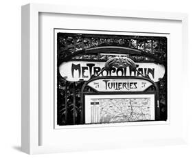 Art Deco Metropolitain Sign, Metro, Subway, the Tuileries Station, Paris, France-Philippe Hugonnard-Framed Art Print