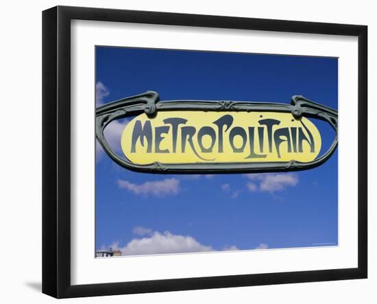 Art Deco Metropolitain (Subway) Sign, Paris, France, Europe-Gavin Hellier-Framed Photographic Print