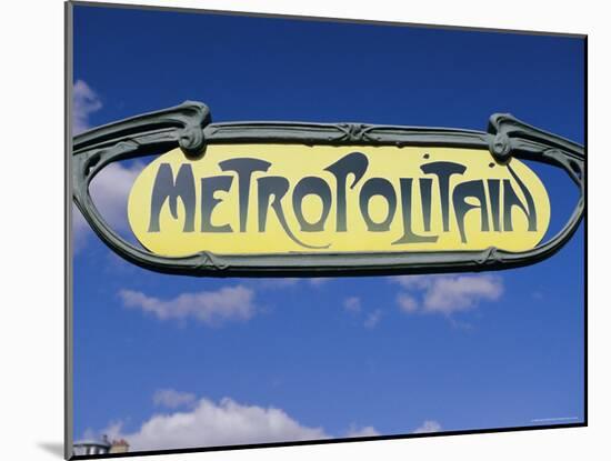 Art Deco Metropolitain (Subway) Sign, Paris, France, Europe-Gavin Hellier-Mounted Photographic Print