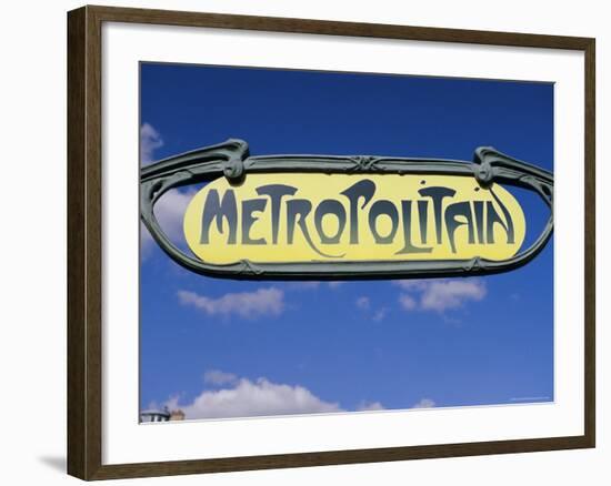 Art Deco Metropolitain (Subway) Sign, Paris, France, Europe-Gavin Hellier-Framed Photographic Print