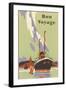 Art Deco Ocean Liner, Bon Voyage-null-Framed Art Print
