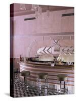 Art Deco Period Bar Area, Usha Kiran Palace Hotel, Gwalior, Madhya Pradesh State, India-John Henry Claude Wilson-Stretched Canvas