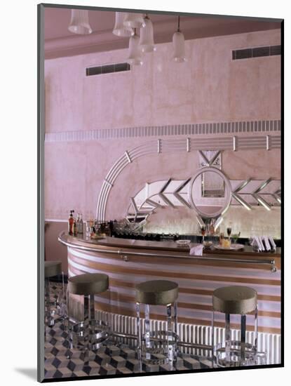 Art Deco Period Bar Area, Usha Kiran Palace Hotel, Gwalior, Madhya Pradesh State, India-John Henry Claude Wilson-Mounted Photographic Print