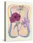 Art Deco Petunias-Judy Mastrangelo-Stretched Canvas