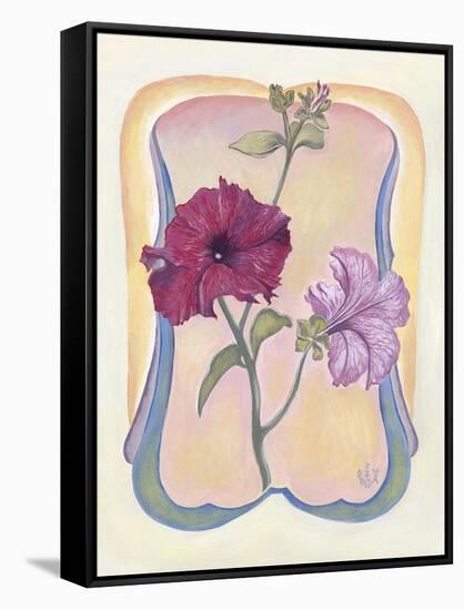 Art Deco Petunias-Judy Mastrangelo-Framed Stretched Canvas