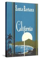 Art Deco Poster, Santa Barbara, California-null-Stretched Canvas