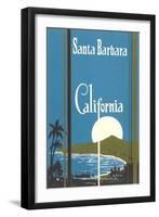 Art Deco Poster, Santa Barbara, California-null-Framed Art Print