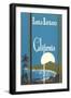 Art Deco Poster, Santa Barbara, California-null-Framed Art Print