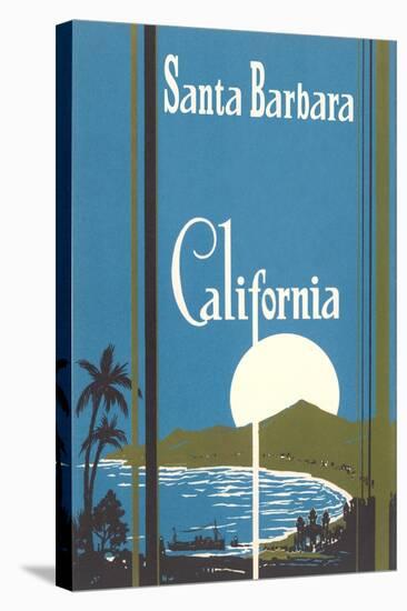 Art Deco Poster, Santa Barbara, California-null-Stretched Canvas