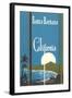 Art Deco Poster, Santa Barbara, California-null-Framed Art Print