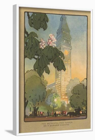 Art Deco Rendering of Metropolitan Tower, New York City-null-Framed Art Print