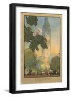 Art Deco Rendering of Metropolitan Tower, New York City-null-Framed Art Print