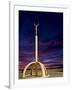 Art Deco Statue at Sunrise Over the Pacific Ocean, Napier, North Island, New Zealand-Don Smith-Framed Photographic Print