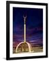 Art Deco Statue at Sunrise Over the Pacific Ocean, Napier, North Island, New Zealand-Don Smith-Framed Photographic Print