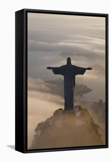 Art Deco Statue of Jesus, Corcovado Mountain, Rio de Janeiro, Brazil-Peter Adams-Framed Stretched Canvas