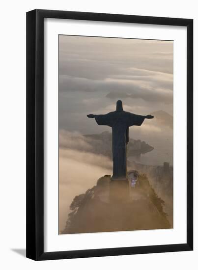 Art Deco Statue of Jesus, Corcovado Mountain, Rio de Janeiro, Brazil-Peter Adams-Framed Photographic Print