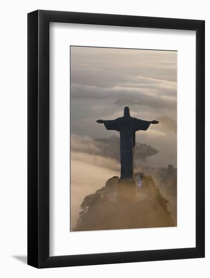 Art Deco Statue of Jesus, Corcovado Mountain, Rio de Janeiro, Brazil-Peter Adams-Framed Photographic Print