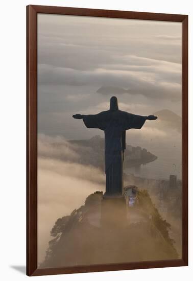 Art Deco Statue of Jesus, Corcovado Mountain, Rio de Janeiro, Brazil-Peter Adams-Framed Photographic Print