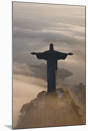 Art Deco Statue of Jesus, Corcovado Mountain, Rio de Janeiro, Brazil-Peter Adams-Mounted Photographic Print