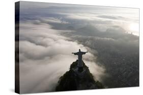 Art Deco Statue of Jesus, Corcovado Mountain, Rio de Janeiro, Brazil-Peter Adams-Stretched Canvas