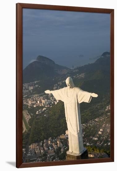 Art Deco Statue of Jesus, Corcovado Mountain, Rio de Janeiro, Brazil-Peter Adams-Framed Photographic Print