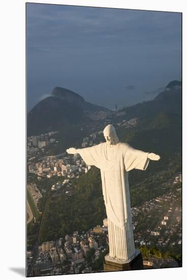 Art Deco Statue of Jesus, Corcovado Mountain, Rio de Janeiro, Brazil-Peter Adams-Mounted Premium Photographic Print