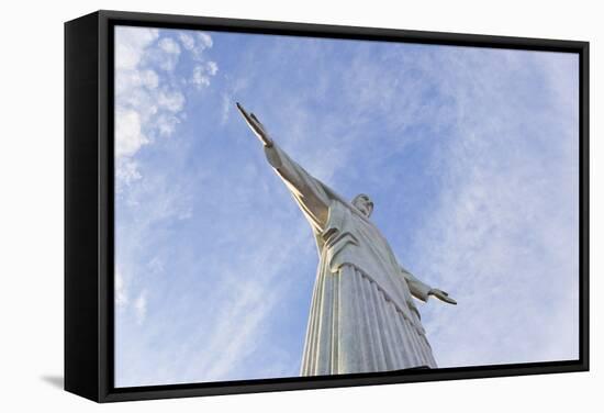 Art Deco Statue of Jesus,On Corcovado Mountain, Rio de Janeiro, Brazil-Peter Adams-Framed Stretched Canvas