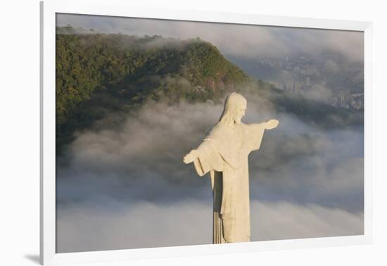 Art Deco Statue of Jesus,On Corcovado Mountain, Rio de Janeiro, Brazil-Peter Adams-Framed Photographic Print