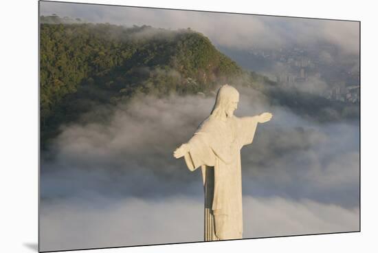 Art Deco Statue of Jesus,On Corcovado Mountain, Rio de Janeiro, Brazil-Peter Adams-Mounted Premium Photographic Print