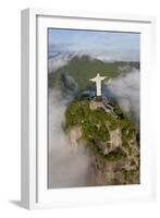 Art Deco Statue of Jesus,On Corcovado Mountain, Rio de Janeiro, Brazil-Peter Adams-Framed Photographic Print