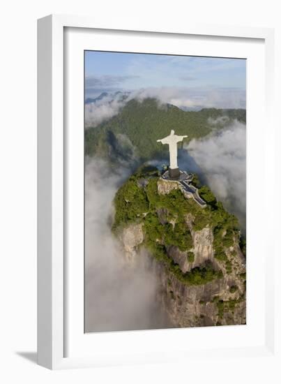 Art Deco Statue of Jesus,On Corcovado Mountain, Rio de Janeiro, Brazil-Peter Adams-Framed Photographic Print