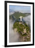 Art Deco Statue of Jesus,On Corcovado Mountain, Rio de Janeiro, Brazil-Peter Adams-Framed Photographic Print