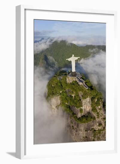 Art Deco Statue of Jesus,On Corcovado Mountain, Rio de Janeiro, Brazil-Peter Adams-Framed Photographic Print