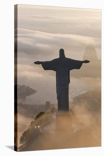 Art Deco Statue of Jesus,On Corcovado Mountain, Rio de Janeiro, Brazil-Peter Adams-Stretched Canvas