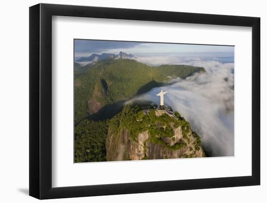 Art Deco Statue of Jesus,On Corcovado Mountain, Rio de Janeiro, Brazil-Peter Adams-Framed Photographic Print