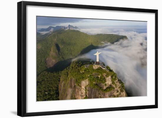 Art Deco Statue of Jesus,On Corcovado Mountain, Rio de Janeiro, Brazil-Peter Adams-Framed Photographic Print