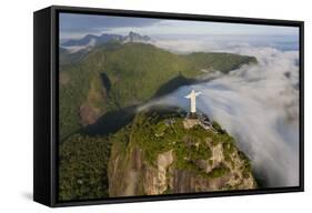 Art Deco Statue of Jesus,On Corcovado Mountain, Rio de Janeiro, Brazil-Peter Adams-Framed Stretched Canvas