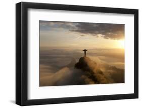 Art Deco Statue of Jesus,On Corcovado Mountain, Rio de Janeiro, Brazil-Peter Adams-Framed Photographic Print